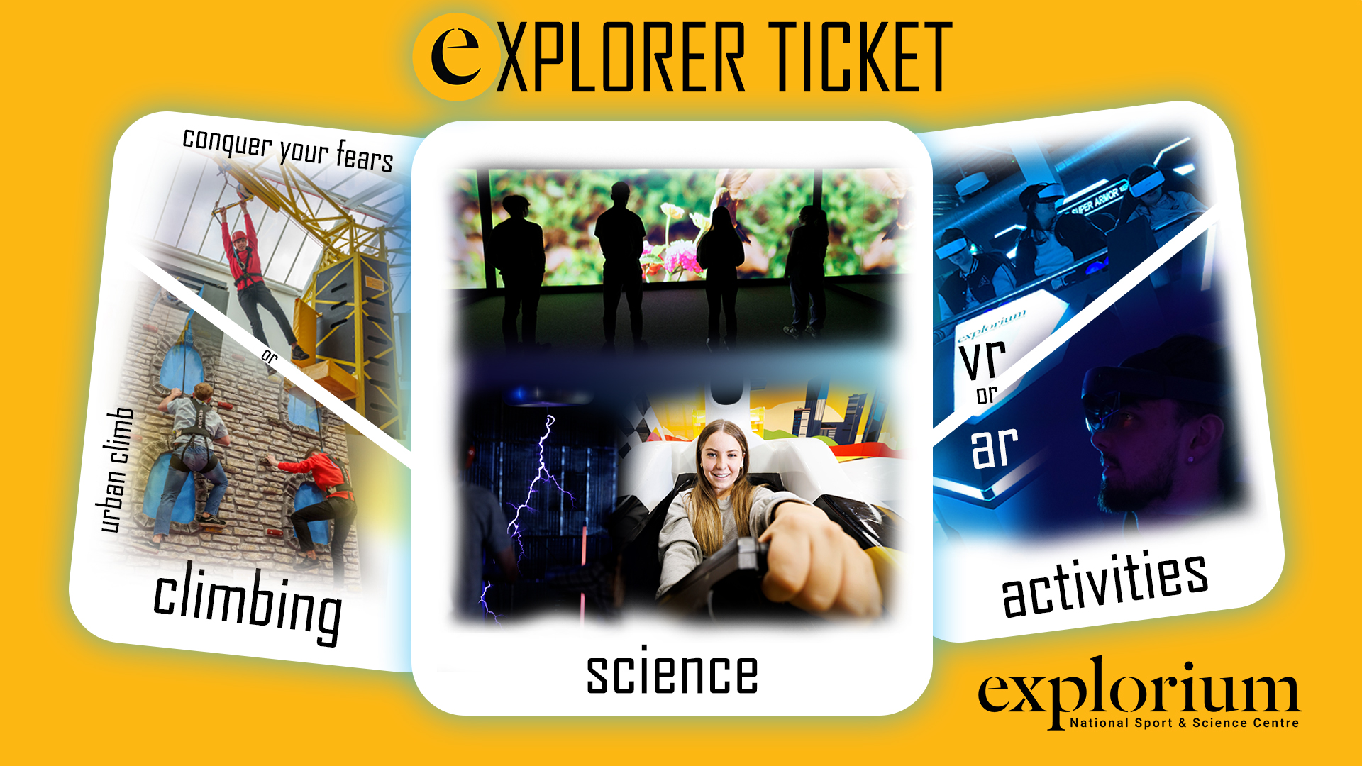 Visitors engaging with over 200 interactive science exhibits at Explorium