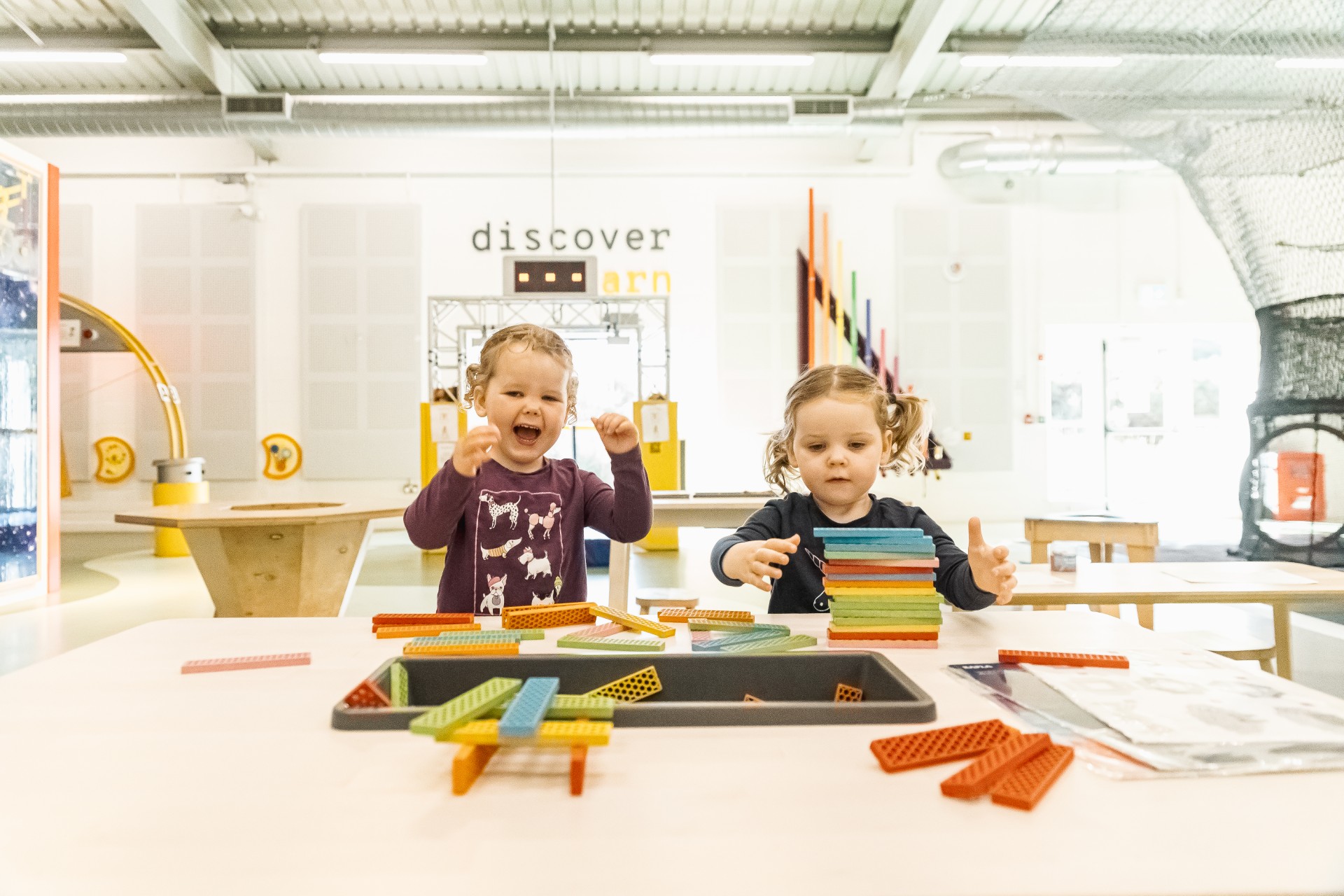 Children building and exploring