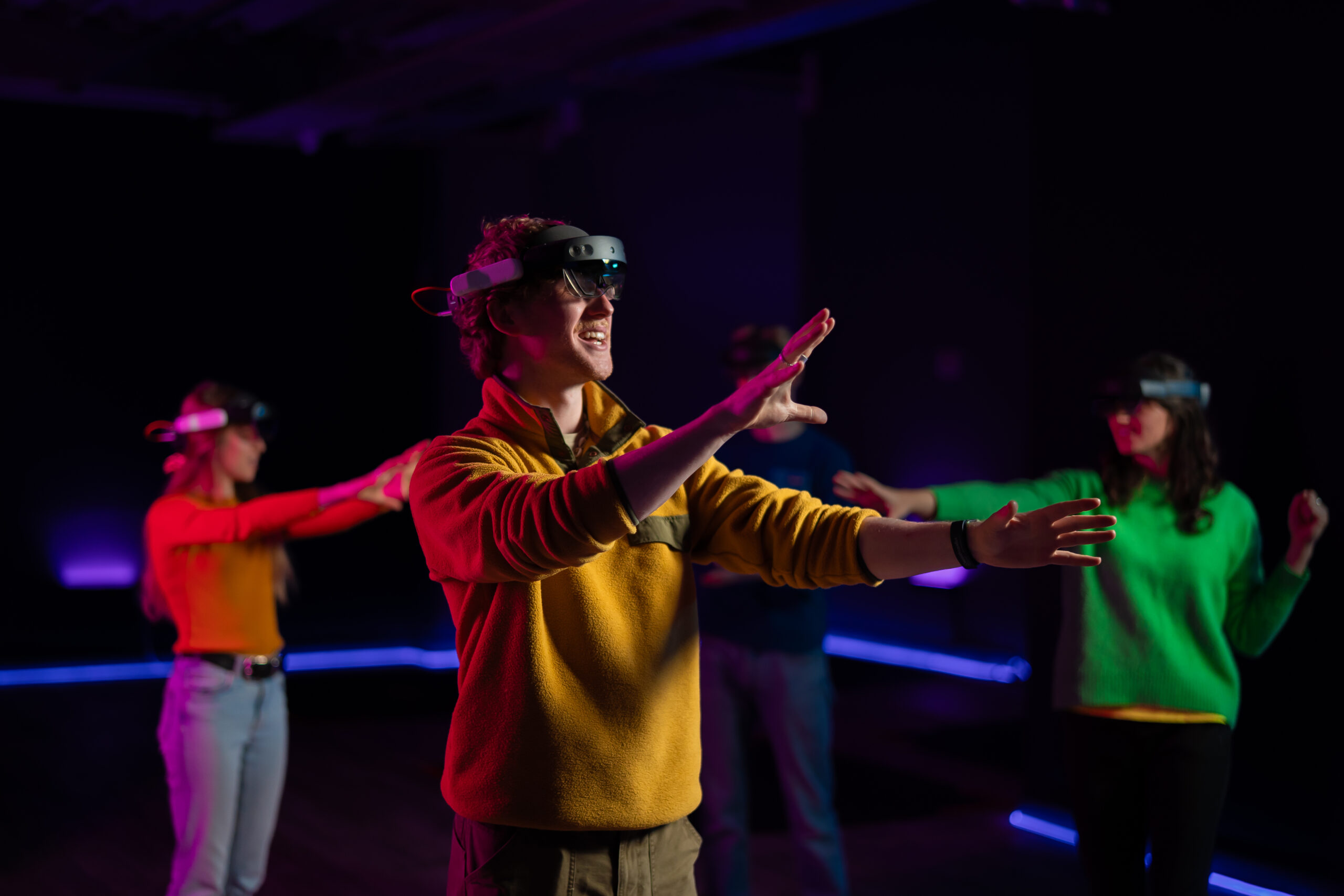 Families enjoying interactive experiences at Explorium